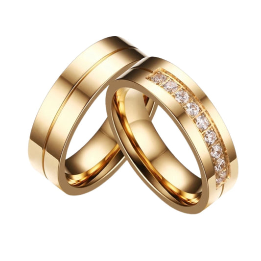Anillos de Matrimonio Alianzas Diamond Dream Bañado Oro 18K Aro