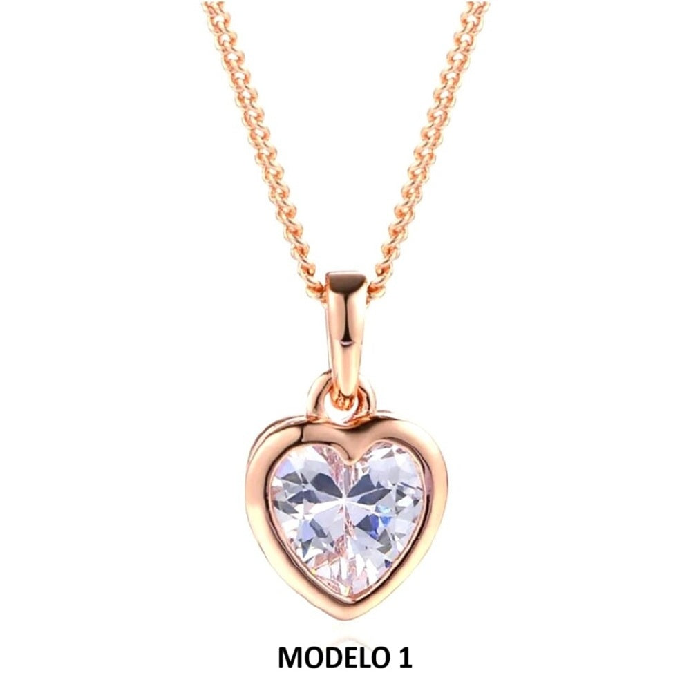 Collares Bañado en Oro 18k y Set de Joyas Enamorada Novia San Valentín