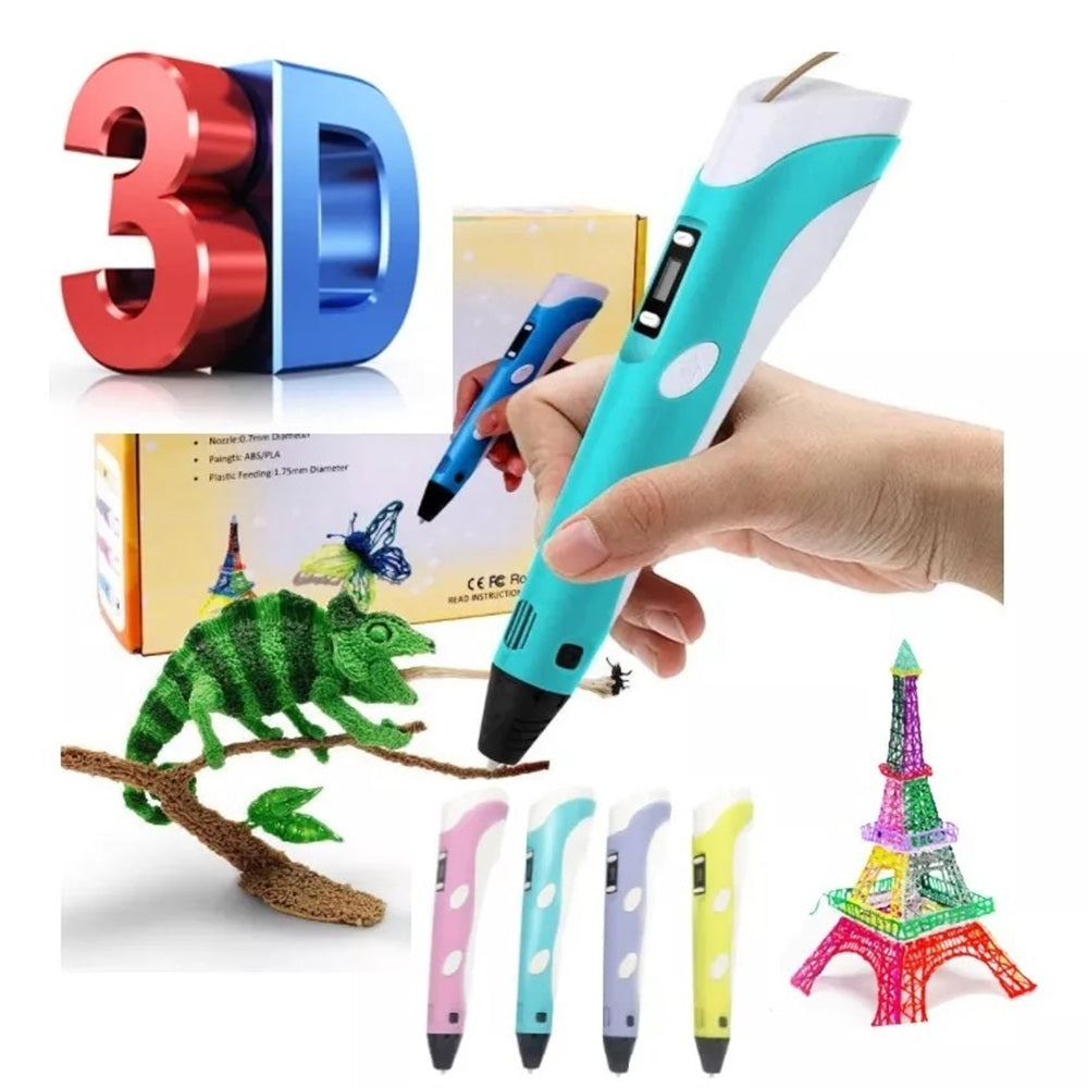 Lápiz Dibujo Impresión 3D Screen LCD + 3 Filamentos