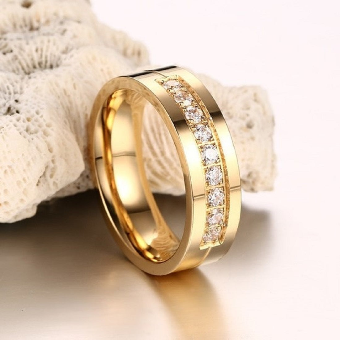 Anillos de Matrimonio Alianzas Diamond Dream Bañado Oro 18K Aro