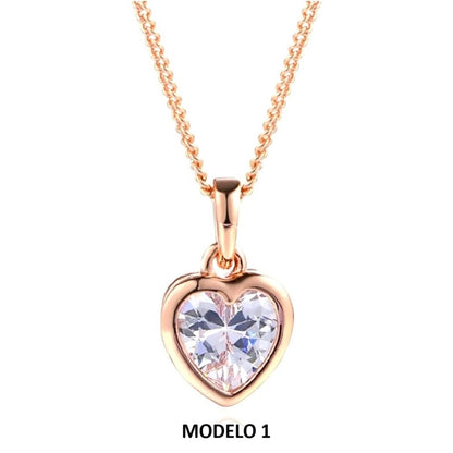 Collares Bañado en Oro 18k y Set de Joyas Enamorada Novia San Valentín