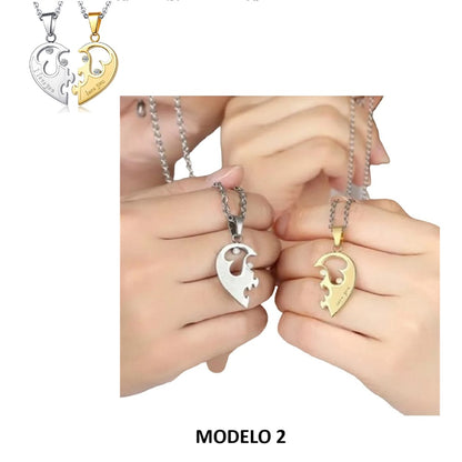 Collares Bañado en Oro 18k y Set de Joyas Enamorada Novia San Valentín