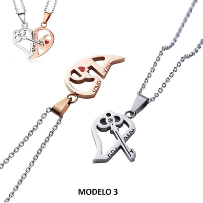 Collares Bañado en Oro 18k y Set de Joyas Enamorada Novia San Valentín