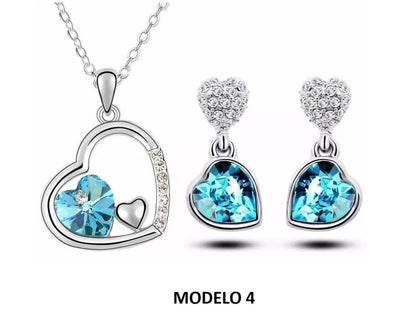 Collares Bañado en Oro 18k y Set de Joyas Enamorada Novia San Valentín