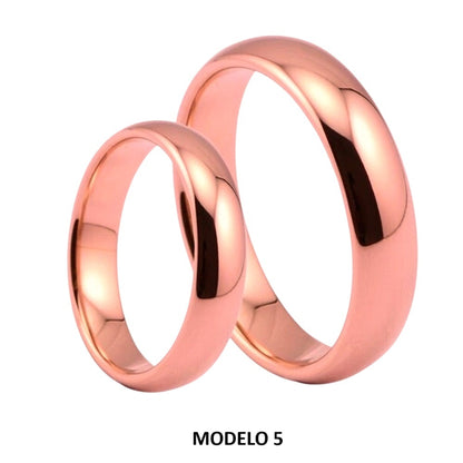 Aros de Matrimonio Genieka Bañado en Oro 18k Novios Bodas Alianzas Aniversario