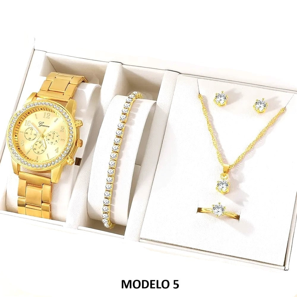 Collares Bañado en Oro 18k y Set de Joyas Enamorada Novia San Valentín