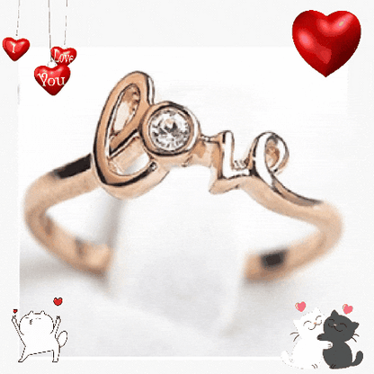 Anillo de Compromiso Love Bañado en Oro 18K Novia San Valentín